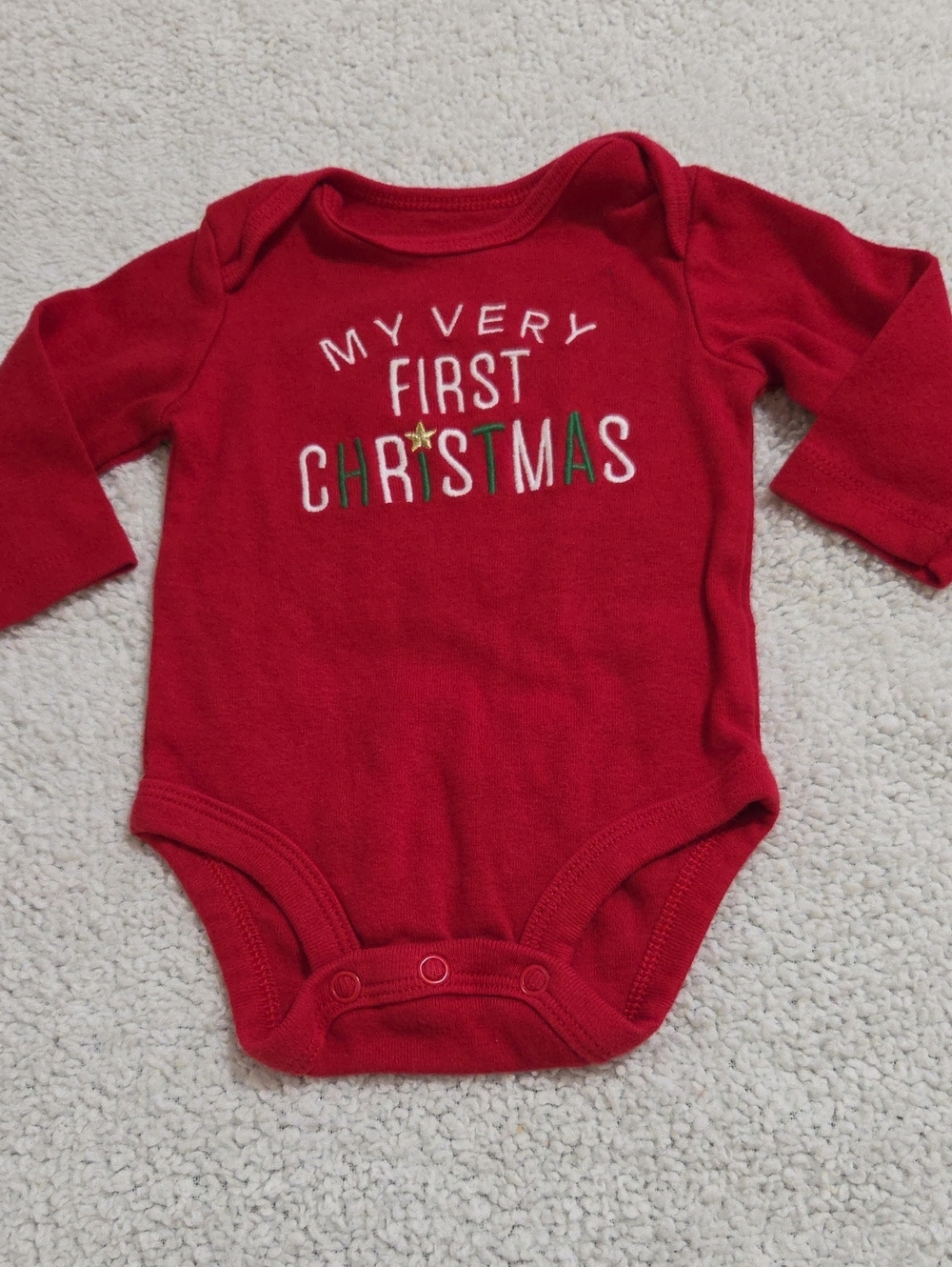 CARTERS MY FIRST CHRISTMAS ONESIE